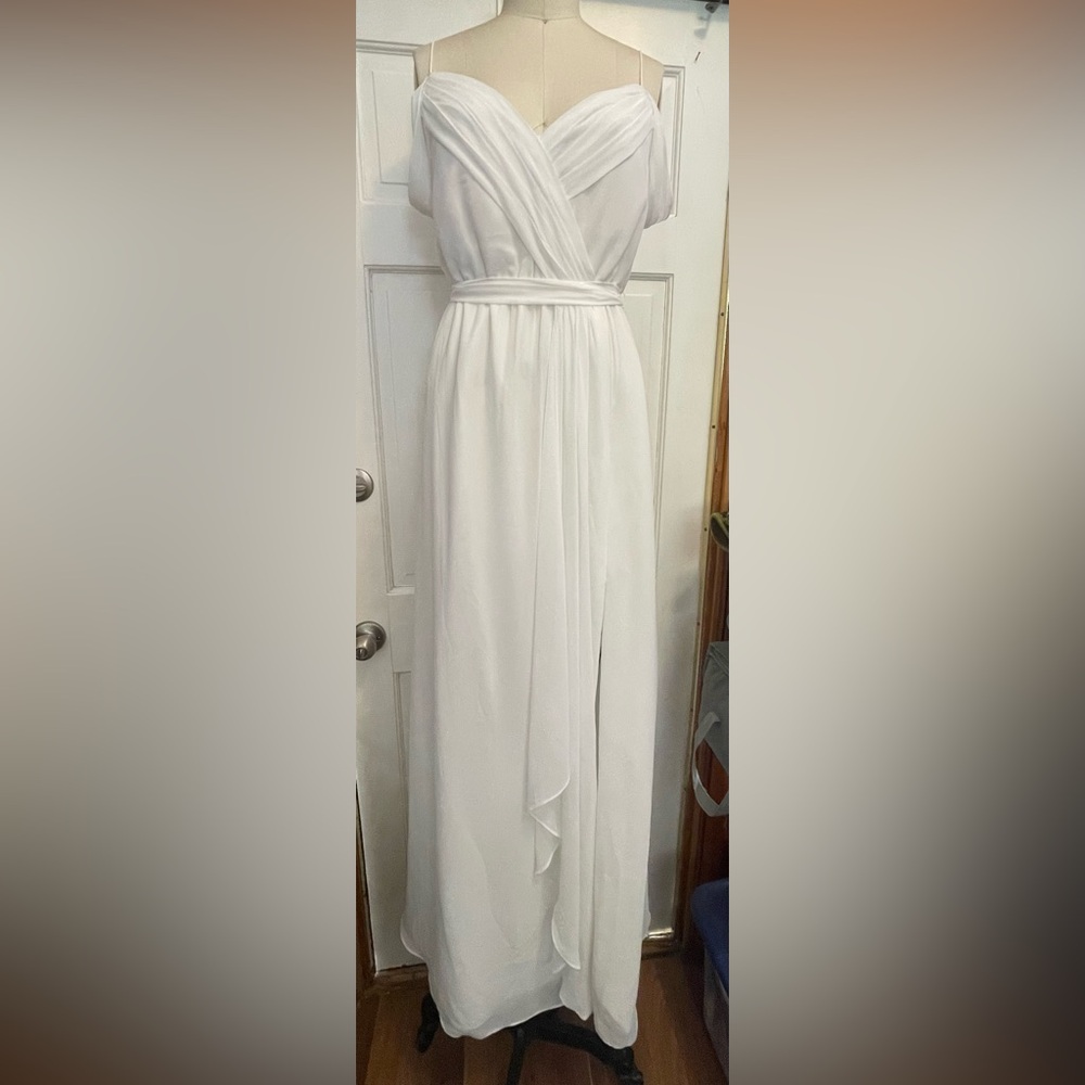 Watters & Watters Linden White Off-The-Shoulder dress NWT